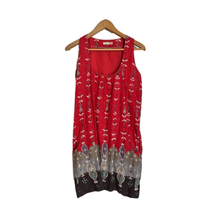 🇬🇧WHITE STUFF sleeveless cotton colourful floral dress, fully lined with pockets